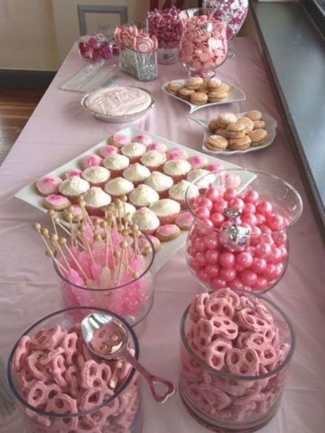 DIY Baby Shower Ideas for Girls | HubPages Dessert Bord, Baby Shower Desserts Girl, 17. Geburtstag, Baby Shower Girl Diy, Pink Baby Shower Decorations, Girl Shower Themes, Idee Babyshower, Baby Shower Treats