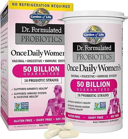 Amazon.com: Garden of Life, Dr. Formulated Women's Probiotics Once Daily, 16 Strains, 50 Billion, 30 Count (Pack of 1) : Health & Household Probiotics For Women, Soy Free Dairy Free, Probiotic Strains, Probiotic Supplement, Healthy Microbiome, Prebiotics And Probiotics, Probiotics Supplement, Stomach Acid, Diet Supplements