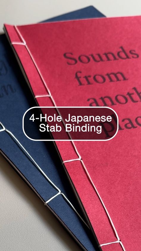 Your Local Newsstand | One of the easiest binding technique you can do! ⬇️ Rooted in traditional Japanese bookbinding, the 4-Hole Japanese stab binding technique... | Instagram Simple Book Binding, Japanese Bookbinding, Binding Methods, Book Binding Methods, Stab Binding, Binding Techniques, Japanese Stab Binding, Perfect Binding, Japanese Books