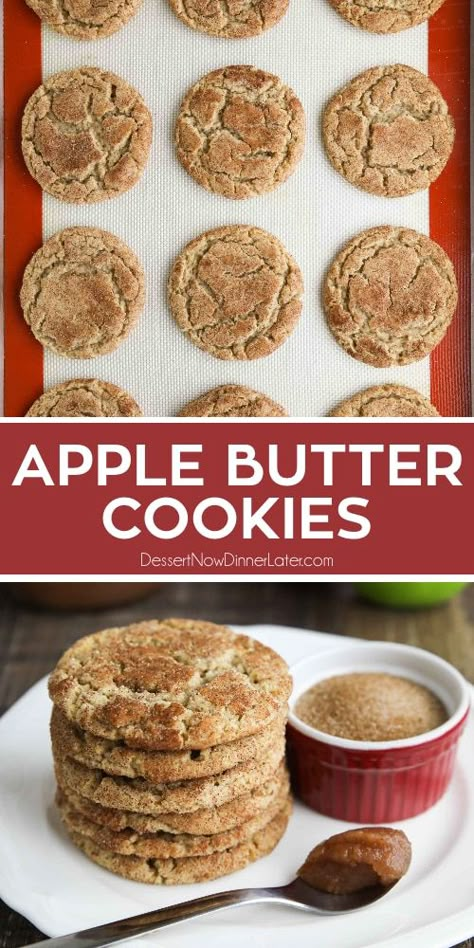 Apple Snickerdoodles Cookies, Apple Brown Butter Cookies, Apple Butter Uses Healthy, How To Use Up Apple Butter, Apple Butter What To Do With, Using Apple Butter In Recipes, Cookies With Apple Butter, Recipes To Make With Apple Butter, Apple Butter Ingredient Recipes