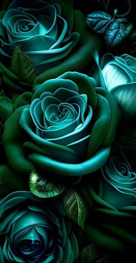 Blue Roses Wallpaper, Green Roses, Rose Flower Pictures, Rose Flower Wallpaper, Flowery Wallpaper, Beautiful Wallpaper For Phone, Pretty Phone Wallpaper, Floral Wallpaper Phone, Lovely Flowers Wallpaper