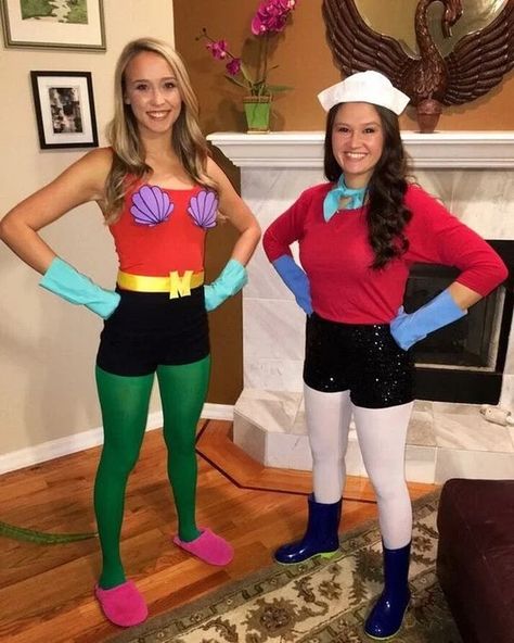 Bestie Halloween Costumes, Barnacle Boy, Friend Halloween Costumes, Best Group Halloween Costumes, Best Friend Halloween, 2015 Halloween Costumes, College Halloween Costume Ideas, College Halloween Costume, Friend Costumes