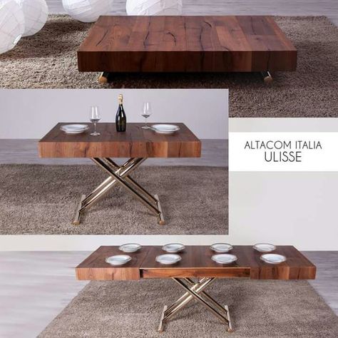 Coffee Table To Dining Table Convertible, Convertible Coffee Table To Dining Table, Coffee Table Dining Table Combo, Coffee Table Convert To Dining Table, Dining Room Conversion, Japanese Dining Table, Table Retractable, Space Saving Dining Table, Convertible Coffee Table