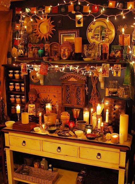 Cheap Boho, Witchy Room, Boho Orange, Witch Room, Wiccan Decor, Hippy Room, Wiccan Altar, Witchy Decor, Witch Decor