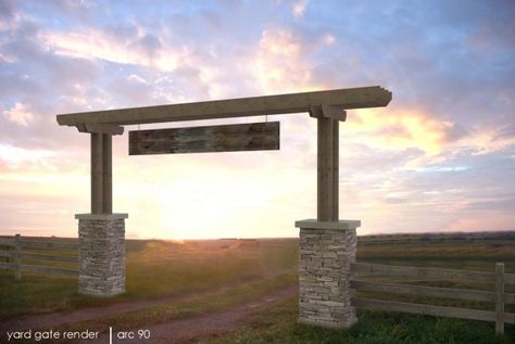 Ranch Entrance Ideas, Ranch Entrance, Farm Entrance, Ranch Gates, Entry Gate, Driveway Entrance, Farm Gate, Entrance Ideas, Permaculture Design