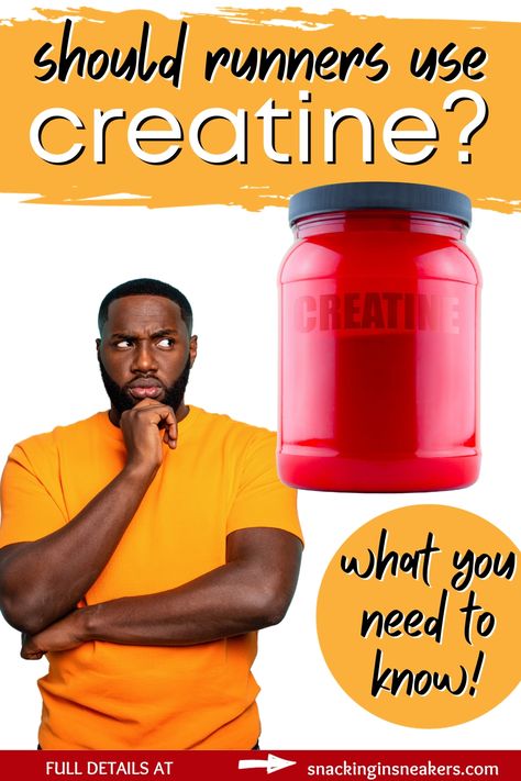 A runner looking confused at a bottle of creatine with a text overlay that says should runners use creatine. Creatine For Women Benefits, Benefits Of Creatine Monohydrate, When To Take Creatine, Creatine Benefits, Creatine Supplement, Running Training Plan, Creatine Monohydrate, Best Supplements, Running Training