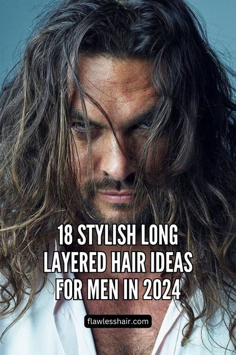 Long Layered Hair With Blonde Highlights Mens Blonde Highlights On Dark Hair, Hair Ideas For Men, Layered Hair Ideas, Best Long Haircuts, Men Hair Styles, Long Hair Highlights, Men Pose, Blonde Highlights On Dark Hair, Guy Haircuts Long