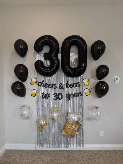 Man 30th Birthday Ideas, Cheers To 50 Years Birthday, 40th Birthday Party Men, Cheers And Beers To 40 Years, 30th Birthday For Him, Husband 30th Birthday, 50 Years Birthday, 30th Birthday Balloons, Cheers To 50 Years