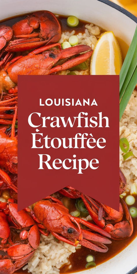 Experience authentic Southern flavors with this Louisiana Crawfish Étouffée! A rich, savory roux-based sauce, tender crawfish, and bold Creole spices make this a true Louisiana classic. Louisiana Ettouffe Recipe, Ettouffe Recipe Crawfish Etouffee, Crawfish Ettouffe Recipe, Crawfish Etoufee Recipe Louisiana, Ettouffe Recipe, Etoufee Recipe Louisiana, Crawfish Stew, Crawfish Etoufee Recipe, Crawfish Etouffee Recipe