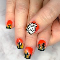 Road Trip Nails, Desert Nails, Desert Road Trip, Sailor Moon Nails, Accent Nail Art, Pineapple Nails, Flame Nail Art, 2023 Nails, Desert Road