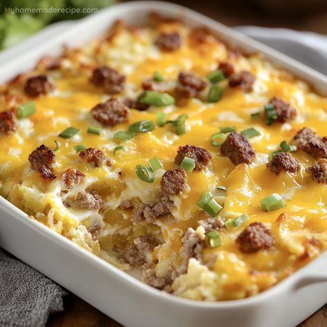 Sausage And Hashbrown Egg Bake, Breakfast Casserole With Green Chilis, Egg Casserole Recipes With Hashbrowns, Sausage Hashbrown Casserole, Fried Apples Recipe, Cheese Hashbrown Casserole, Cracker Barrel Fried Apples, Hashbrown Casserole Recipe, Sausage Crockpot