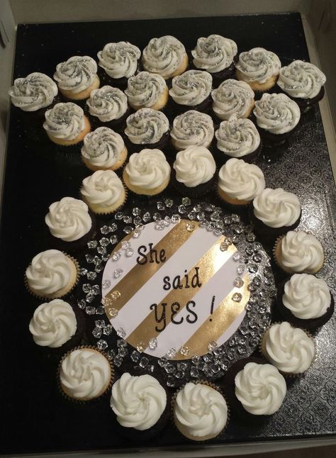 Engagement Cupcakes, She Said Yes, Diamond Ring Engagement Cupcakes, Custom Cupcakes, She Said Yes, Surprise Party, Wedding Wishes, She Said, Bridal Shower, Diamond Ring, Personalized Items