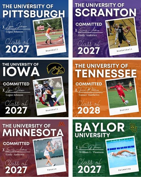 College Announcement Ideas, College Commitment Announcement, College Soccer Recruiting, College Football Recruiting Graphics, College Football Schedule Graphic, University Of Scranton, College Announcements, College Football Committed Graphics, College Soccer