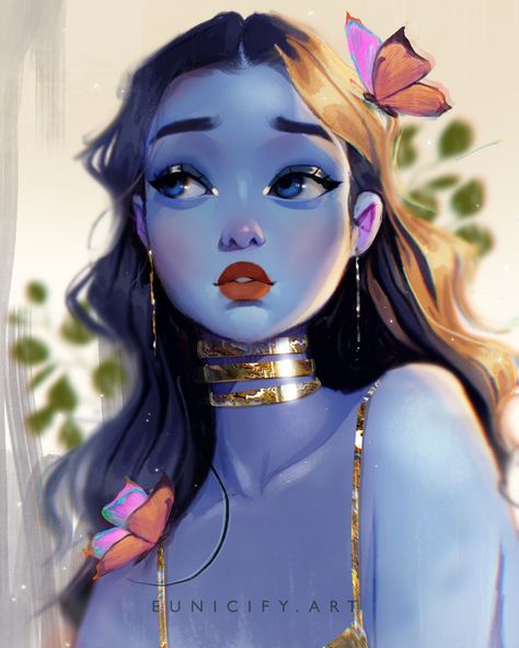 Painting Skin, Skins Characters, Alien Drawings, Blue Skin, Patreon Logo, Art Folder, Fantasy Paintings, Amazing Drawings, Dope Art