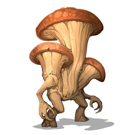 Mushroom Monster Concept Art, Awakened Shrub, Plant Knight, Mushroom Concept Art, Mushroom Character Design, Mushroom Fantasy Art, Mutant Creatures, Plant Creature, Plant Monsters