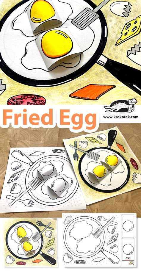 Breakfast Craft Preschool, Food And Drink Activities For Kids, On Top Of Spaghetti Activities, Chef Activities For Kids, Egg Preschool Activities, Egg Activities Preschool, Food Art For Kids Crafts, Egg Activities For Kids, Egg Crafts For Kids