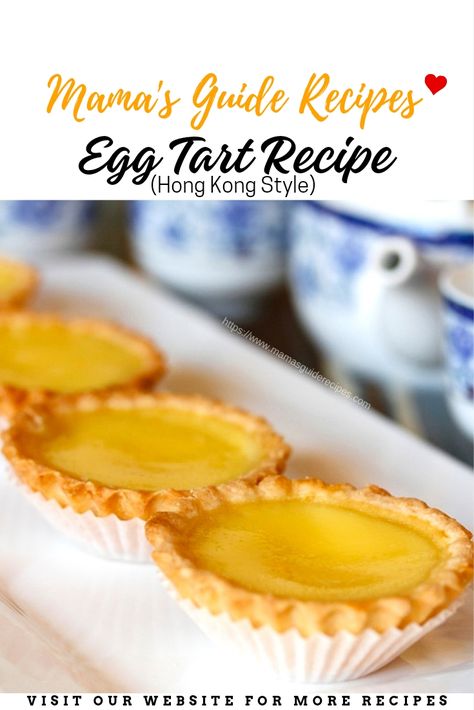 Egg Tart Recipe (Hong Kong Style) Asian Cakes Recipe, Filipino Baking Recipes, Egg Tarts Recipe, Filipino Desserts Recipes, Egg Pie Recipe Filipino, Easy Egg Tart Recipe, Filipino Egg Pie, Egg Custard Tart, Chinese Egg Tart Recipe