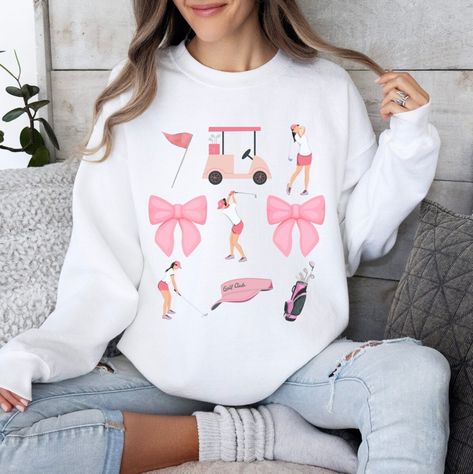 Ladies Golf Sweatshirt, Pink Golfing Sweater, Golf Crewneck for Women, Cute Golfing Outfit, Gift for Golfer, Gift for Her, Golf Mom Shirt Women Golf Outfit, Cute Golf Outfits Women, Golf Mom Shirts, Cute Golf Outfit, Golf Sweatshirt, Golf Mom, Golf Stuff, Masters Golf, Golf Clothes