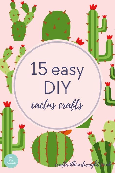 Love cacti and succulents? You'll love this collection of 15 easy diy cactus crafts! Try making them from paper, clay, felt and even sew up a xstitch! Cactus Crafts Decoration, Cactus Crafts Diy, Diy Felt Cactus, Cactus Diy Decor, Felt Cactus Diy, Paper Cactus Diy, Cactus Crafts For Kids, Diy Cactus Decor, Desert Crafts