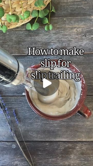 How To Make Air Dry Clay Slip, Piping Clay Slip, How To Make Slip For Slip Trailing, How To Make Slip For Clay, Piping Slip Ceramics, How To Make Clay Slip, How To Make Slip For Pottery, Clay Slip Recipe, Pottery Decorating Techniques