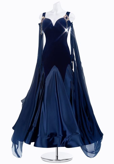 Ballroom/Smooth Dresses for Dance Competition - DanceShopper Ballroom Prom Dresses, Standard Dresses Ballroom, Ballroom Dancing Outfits, American Smooth Dress, Dresses For Dance, Ballroom Dancing Dress, Ballroom Dance Dresses Standard, Smooth Ballroom Dress, Standard Dance Dress