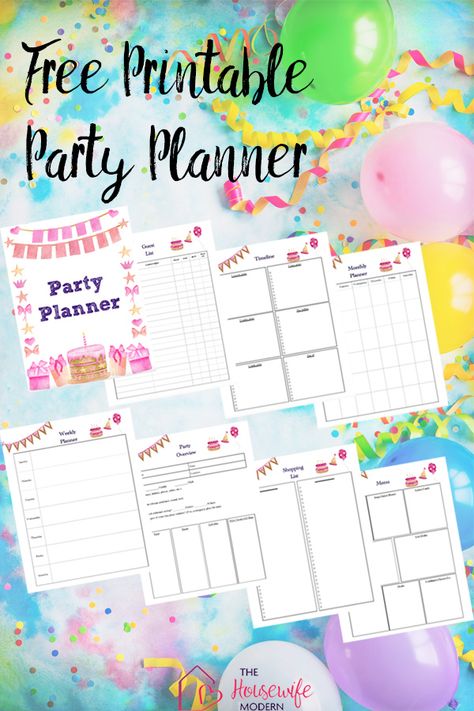 Birthday Party Planning Checklist Free Printable, Birthday Party Checklist Free Printable, Birthday Party Planner Printable, Free Printable Party Planner, College Planner Printables, Birthday Party Planning Checklist, Business Planner Printables, Family Planner Printables, Social Media Planner Printable