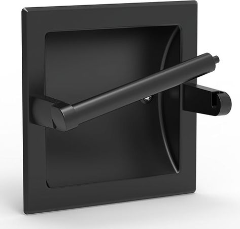 Amazon.com: WZRUA Matte Black Recessed Toilet Paper Holder for Regular Rolls,Contemporary Hotel Style Pivoting Toilet Tissue Holder Wall Mount Made of Metal, in Wall Toilet Paper Holder : Tools & Home Improvement Inset Toilet Paper Holder, In Wall Toilet Paper Holder, Toilet Paper Holder Black, Built In Toilet Paper Holder, Shelves Behind Toilet, In Wall Toilet, Toilet Paper Holder Ideas, Wall Toilet Paper Holder, Cool Toilets