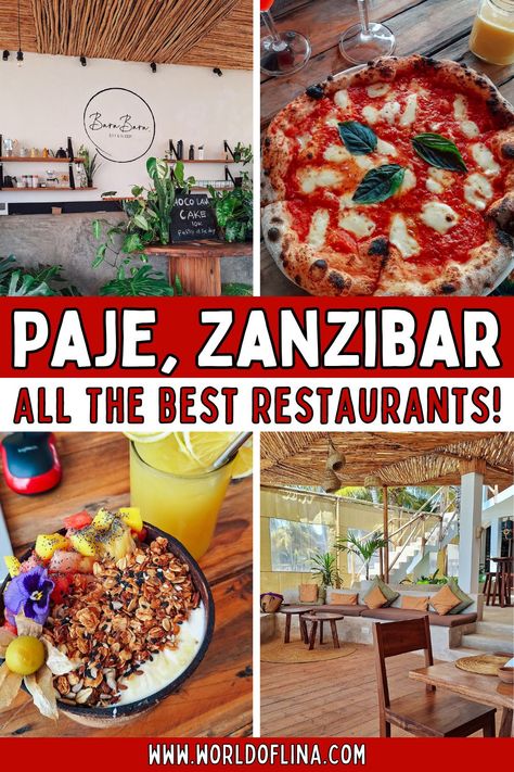 This comprehensive list includes the best restaurants in Paje, Zanzibar, that offer mouthwatering food, refreshing drinks, and epic views. Paje Zanzibar Food | Things to do in Paje Zanzibar | Zanzibar Paje Beach | Travel to Zanzibar | Places to See in Zanzibar | Things to do in Zanzibar Zanzibar Food, Paje Zanzibar, Zanzibar Travel, Mouthwatering Food, Tanzania Travel, Stone Town, Africa Destinations, Vegan Travel, Island Holiday