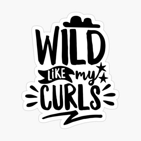 Curly Hair Stickers, Wild Like My Curls, Hair Stickers, Style Curly Hair, Doodle Font, Doodle Fonts, Stickers Printable, Fun Style, Girl Stickers