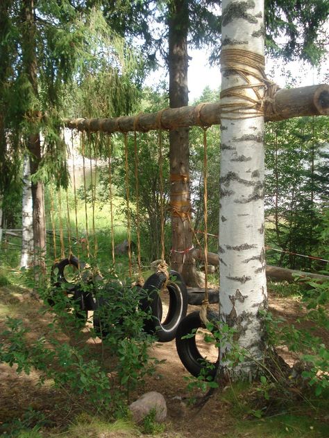 Tire Swing, In The Woods, For Kids, Trees, Forest