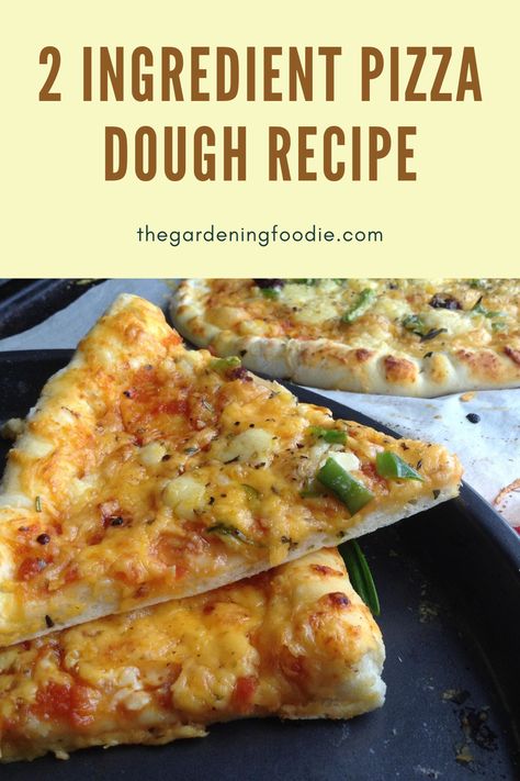 This 2 ingredient pizza dough recipe is so easy and quick to make. Soft, yeast free, no knead, mixed in 2 minutes and baked within 12 minutes, makes this one of my easiest and best pizza recipes EVER!!! Two Ingredient Pizza Dough, Weight Watcher Pizza Recipe, 2 Ingredient Pizza, 2 Ingredient Pizza Dough, Pizza Dough Recipe Easy, Flat Breads, Pizza Dough Recipe, Best Pizza, Pizza Bake