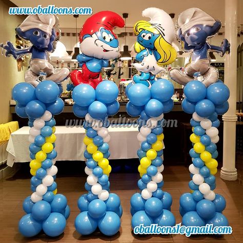 💙💛Smurfs Theme Party💛💙 #smurfthemeparty #balloonartist #balloonsinlondon #ballooninlondon #londonballoons #londoballoon  #londonballoonlady… Smurfs Theme Birthday Party, Smurf Party Decorations, Smurf Themed Birthday Party, Smurf Baby Shower Ideas, Smurf Birthday Party Decoration, Smurf Party Ideas, Smurf Birthday Party Ideas, Smurfs Birthday Party Ideas, Smurf Theme