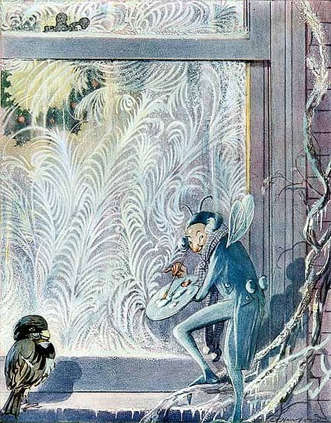 Arthur Rackham illustrations for Jack Frost. I love the pattern he's creating on the wall Winter Poems, Arthur Rackham, Snow Queen, Fairy Land, Jack Frost, Childrens Illustrations, Children's Book Illustration, Book Illustration, Vintage Illustration