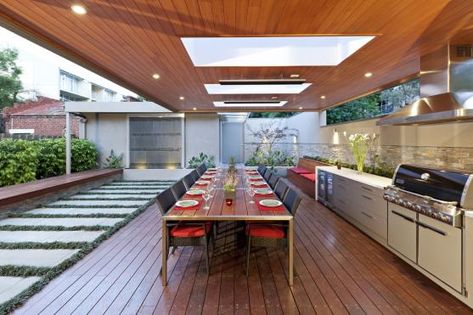 Outdoor Entertaining Area Australian, Pool Area Decorating Ideas, Kitchen Australia, Pantry Larder, Backyard Entertaining Area, Alfresco Ideas, Outdoor Alfresco, Luxury Outdoor Kitchen, Salford City