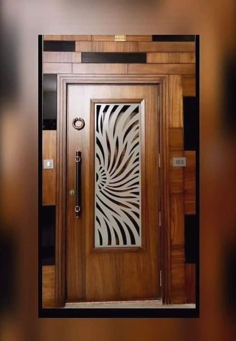 Main Flush Door Design Entrance, Main Door With Safety Door Design, Safety Door Metal, Door Metal Design, Jaali Door, Door Design Entrance, Safety Door Design, Security Door Design, Main Door Design Photos