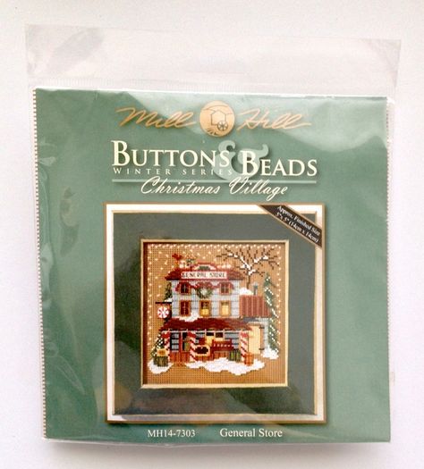 NIP Mill Hill Buttons & Beads Christmas Village Counted Bead Cross Stitch Kit Holiday Scene Snow Alaskan Recipes, Apothecary Design, Cross Stitch Winter, Bead Cross Stitch, Bead Cross, Hand Embroidery Patterns Free, Beads Christmas, Mill Hill, Crazy Mom