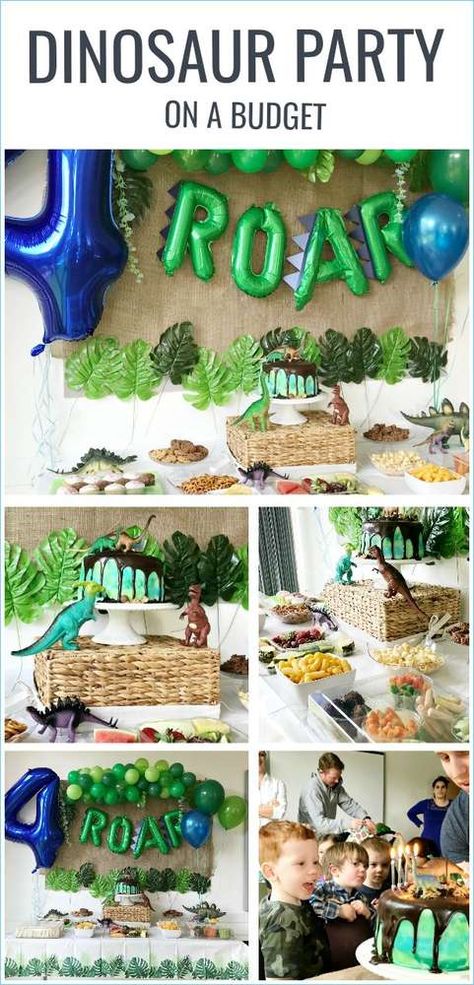 Levi Birthday, Birthday Party Ideas For Boys, 3rd Birthday Party For Boy, Thomas Party, Dinosaur Birthday Theme, Party On A Budget, Park Party, Dinosaur Birthday Party Decorations, Dinosaur Themed Birthday Party