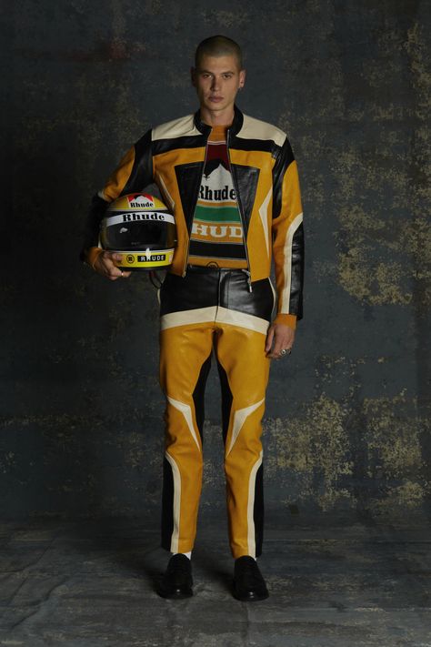 Rhude Fall 2022 Menswear Collection | Vogue Racing Jacket Outfit, High Tech Fashion, Collections Photography, Races Fashion, Racing Suit, Racing Jacket, Menswear Fashion Show, Creation Couture, Tech Fashion