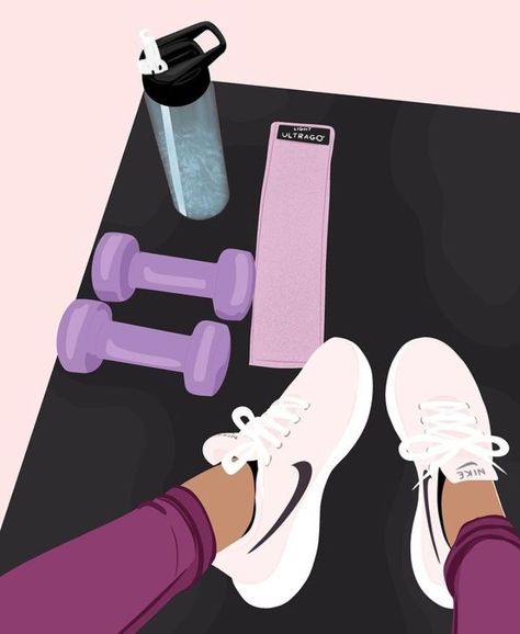 Fit Body For Vision Board Realistic, Fitness Illustration Woman, Ejercicio Aesthetic, Gym Motivation Wallpapers, Gym Aesthetic Wallpaper, Workout Illustration, Fitness Pics, Procreate Pocket, Quotes Gym