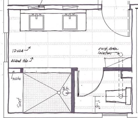 Contemporary Master Bathroom Floor Plans With No Tub Designs ... Two Entrance Bathroom Layout, Large Square Bathroom Layout, Square Bathroom Layout Floor Plans, Square Master Bath Layout, Square Bathroom Layout, Bathroom Layout Ideas Floor Plans, 2 Door Bathroom, Master Bath Floor Plan, Small Bathroom Floor Plans