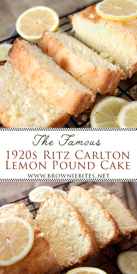 Famous 1920 Ritz Carlton Lemon Pound Cake - Brownie Bites Blog Ritz Carlton Tea Room Lemon Pound Cake, 1920s Ritz Carlton Lemon Pound Cake, 1920 Ritz Carlton Lemon Pound Cake, Best Tasting Cake Recipe, 1920s Dessert Recipes, Ritz Carlton Lemon Pound Cake Recipe, Pastry Bar Ideas, Lemon Butter Cake 12 Tomatoes, 1920 Desserts