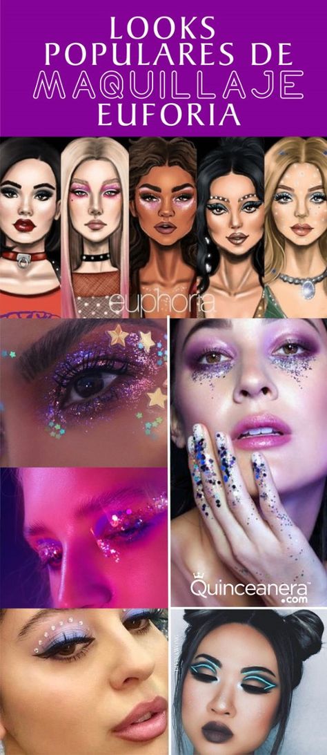 Euphoria Makeup Looks, Euphoria Series, Euphoria Makeup, Costumes Ideas, 70s Inspired, Makati, Beauty Blogger, Face Painting, Quinceanera