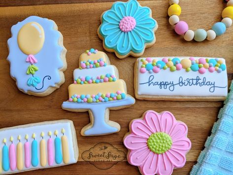 Royal Icing Cookies Recipe, Cookie Birthday Party, Happy Birthday Cookie, Holiday Sugar Cookies, Cake Pop Decorating, Cookies Theme, Cookie Cake Birthday, Cookies Pastry, Summer Cookies