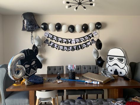 Darth Vader Birthday Party Ideas, Darth Vader Party Decorations, Star Wars Birthday Party Decorations, Darth Vader Party, Bday Banner, Star Wars Themed Birthday Party, Star Wars Birthday Party, Star Wars Birthday, Star Wars Party