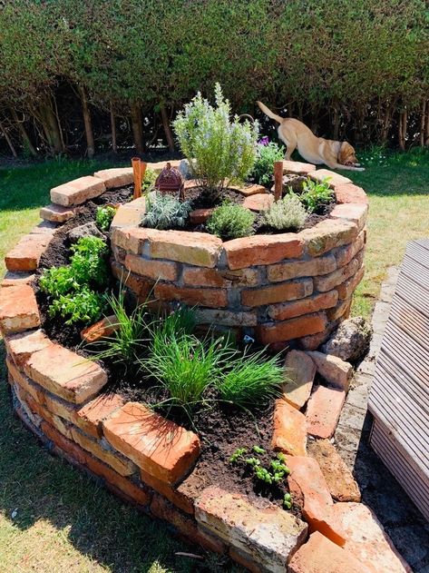 Paver Garden, Raised Bed Herb Garden, Vege Patch, Herb Bed, Garden Redesign, Allotment Ideas, Herb Spiral, Homestead Blog, Spiral Garden