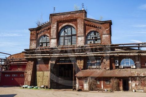 Warehouse Exterior, Factory Exterior, Warehouse Building, Abandoned Warehouse, San Myshuno, Factory Architecture, Shop Facade, Industrial Building, Factory Building