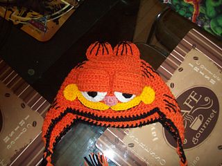 Garfield Hat Garfield Crochet Hat, Crochet Garfield Hat, Garfield Hat, Crochet Garfield, Garfield The Cat, Hello Kitty Crochet, Funky Hats, Crochet Kids Hats, Crochet Keychain Pattern