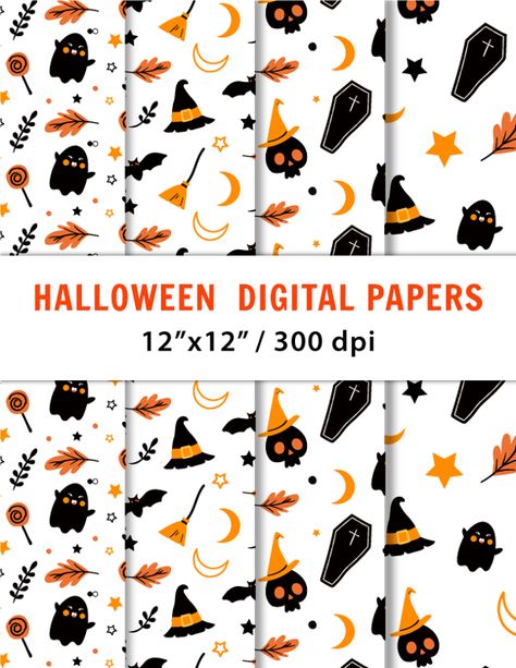 Free Halloween Digital Papers Pack Digital Paper Free Download, Free Digital Scrapbooking Paper, Pretty Stationery, Digital Paper Free, Halloween Paper Crafts, Glitter Digital Paper, Halloween Scrapbook, Halloween Activities For Kids, Free Digital Scrapbooking