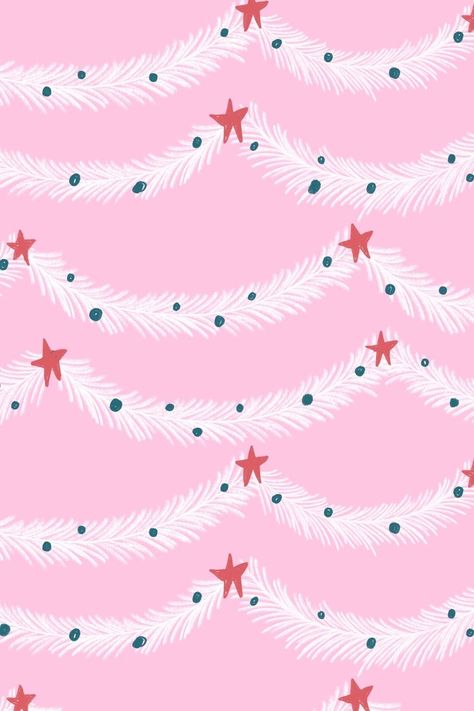 Christmas Pattern Collection, Christmas Garland Illustration, Christmas Surface Pattern, Christmas Designs Pattern, Christmas Prints And Patterns, Christmas Pattern Wallpaper, Xmas Widgets, Iphone Refresh, Pink Christmas Wallpaper