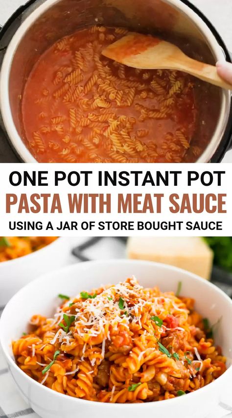 Pasta With Meat, Instant Pot Pasta, One Pot Spaghetti, Pasta With Meat Sauce, Instant Pot Pasta Recipe, Pot Noodle, Meat Sauce Recipes, Meat Pasta, One Pot Meal